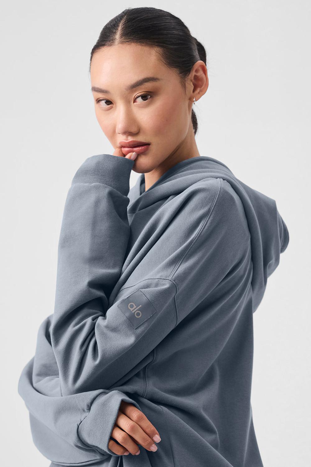 Steel Grey Women Alo Yoga Double Take Hoodie | Australia  58749-XTAK
