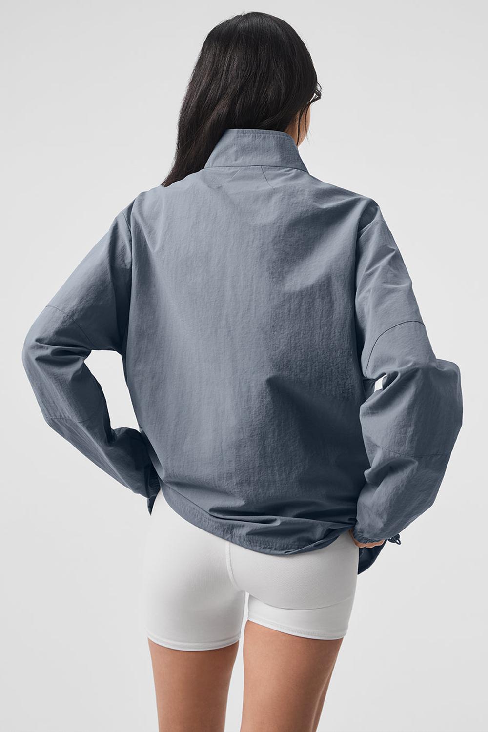 Steel Grey Women Alo Yoga Lightweight Takeaway Track Pullover | Australia  08531-MUIS