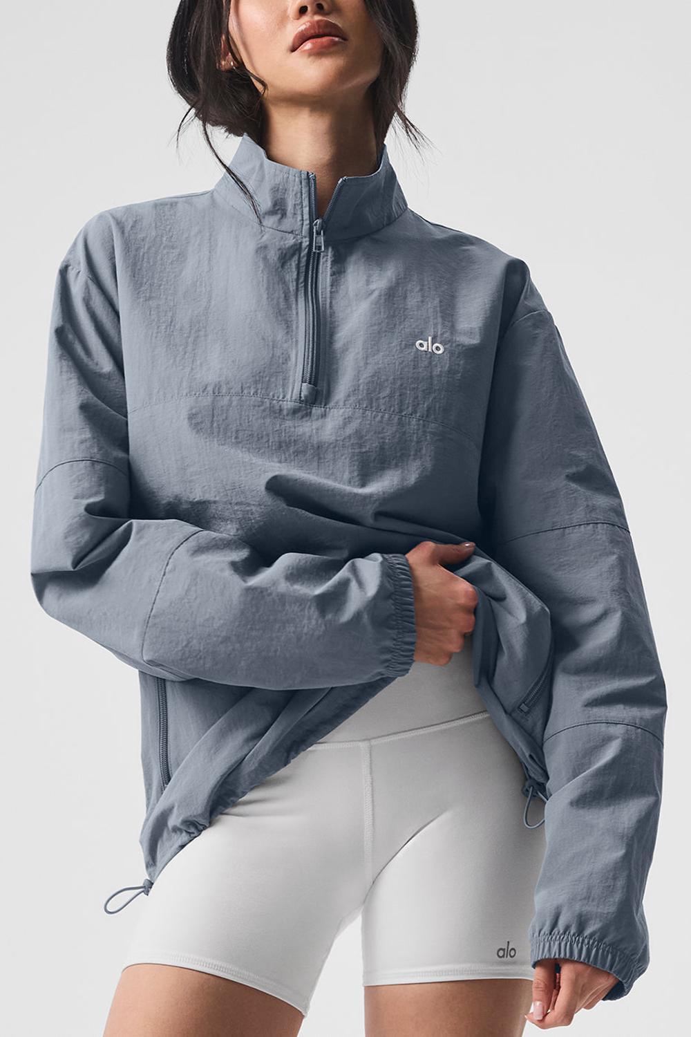 Steel Grey Women Alo Yoga Lightweight Takeaway Track Pullover | Australia  08531-MUIS