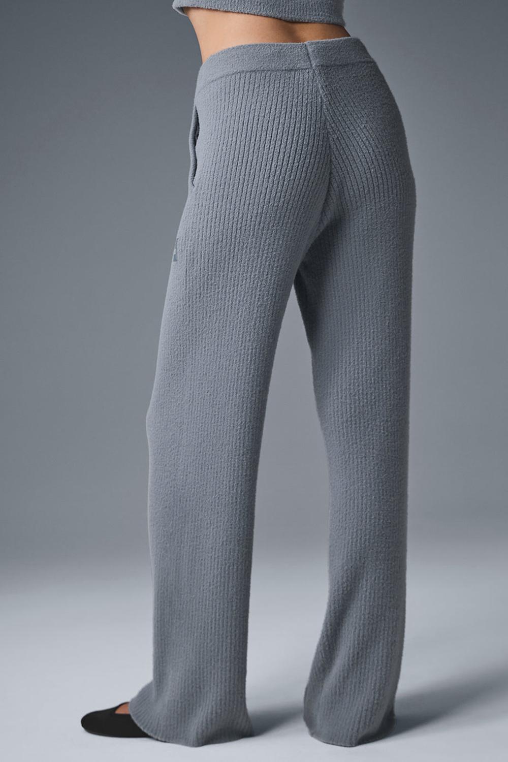 Steel Grey Women Alo Yoga Snuggle Up High-Waist Wide Leg Pant | Australia  32601-GKAF