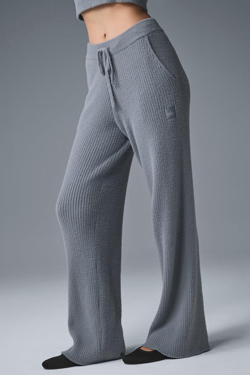 Steel Grey Women Alo Yoga Snuggle Up High-Waist Wide Leg Pant | Australia  32601-GKAF
