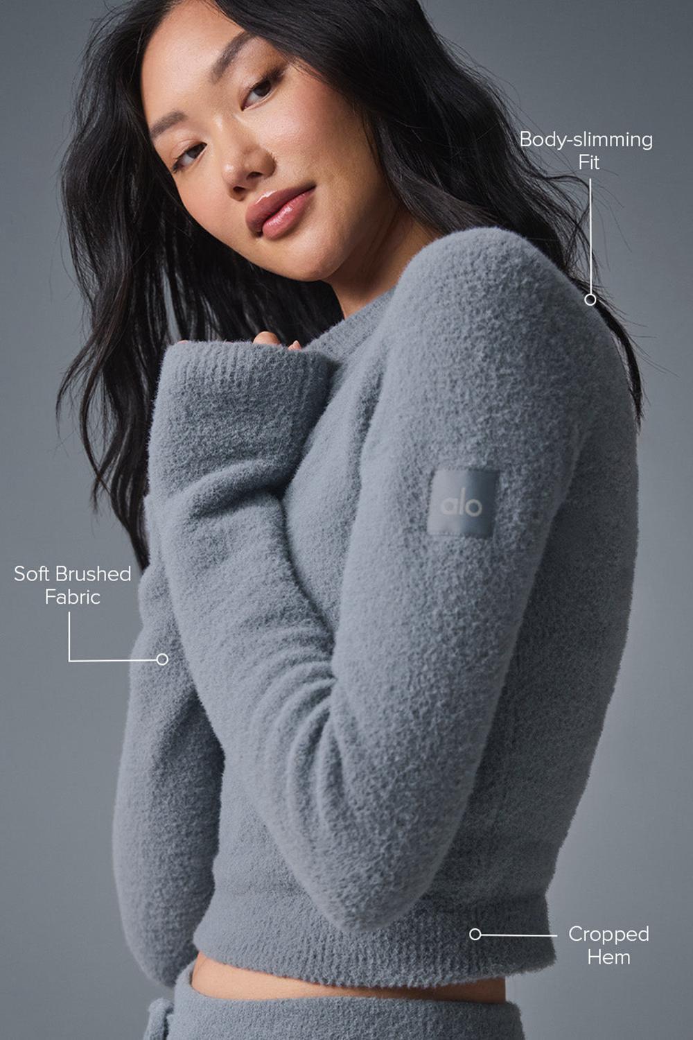 Steel Grey Women Alo Yoga Snuggle Up Long Sleeve | Australia  52143-PVNB