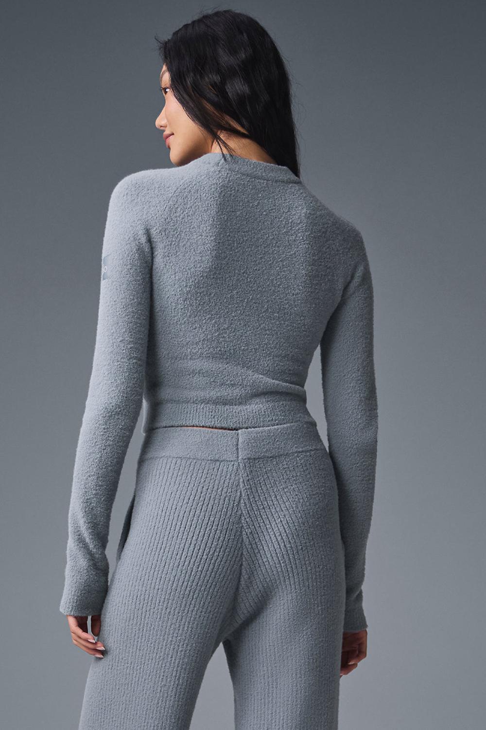 Steel Grey Women Alo Yoga Snuggle Up Long Sleeve | Australia  52143-PVNB
