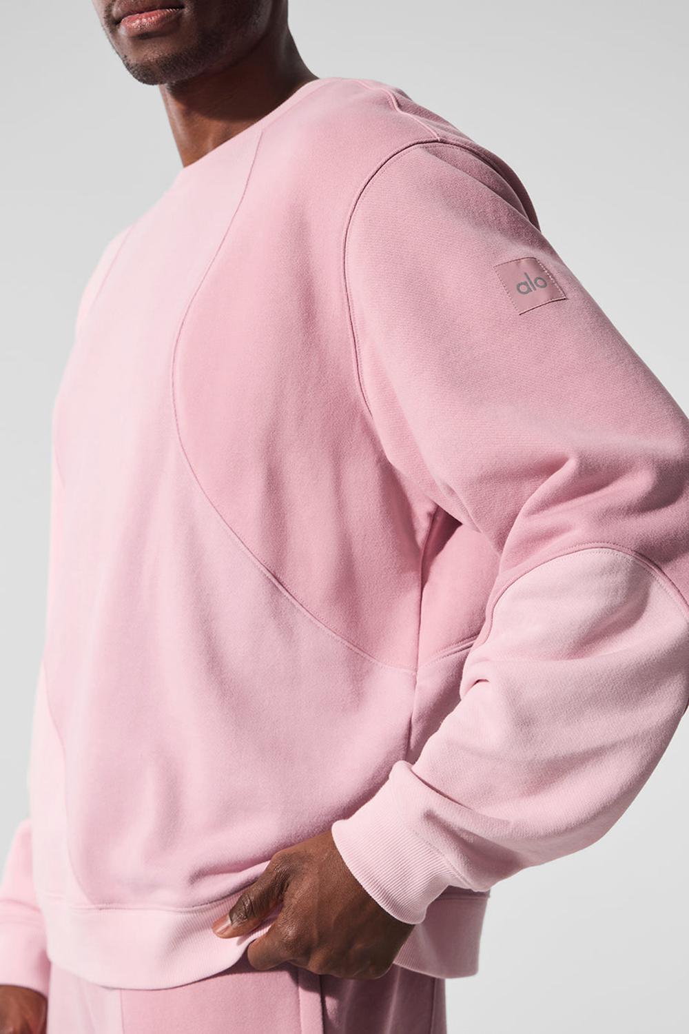 Sunset Pink Tonal Men Alo Yoga Make Waves Crew Neck Pullover | Australia  47831-LWNF
