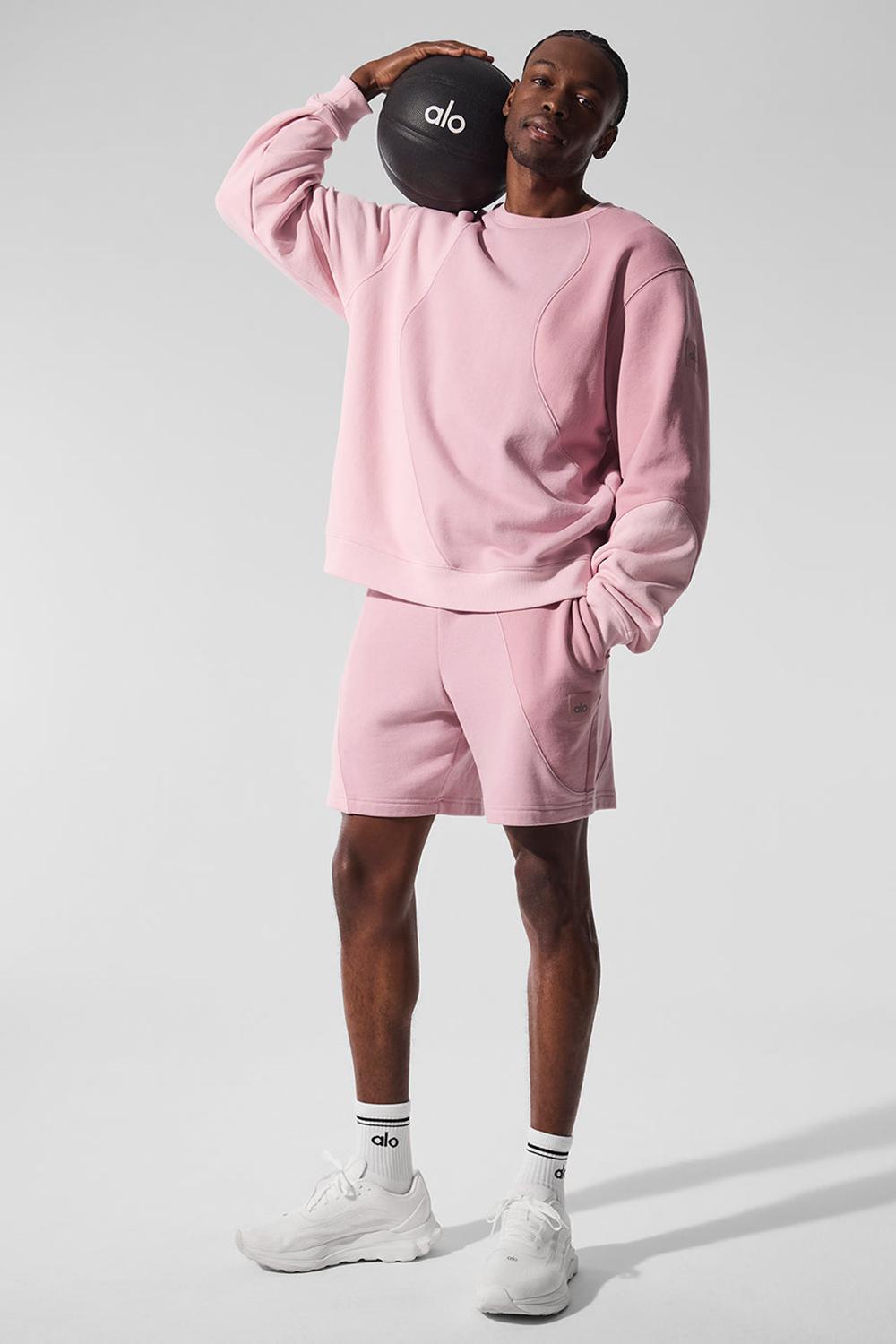 Sunset Pink Tonal Men Alo Yoga Make Waves Crew Neck Pullover | Australia  47831-LWNF
