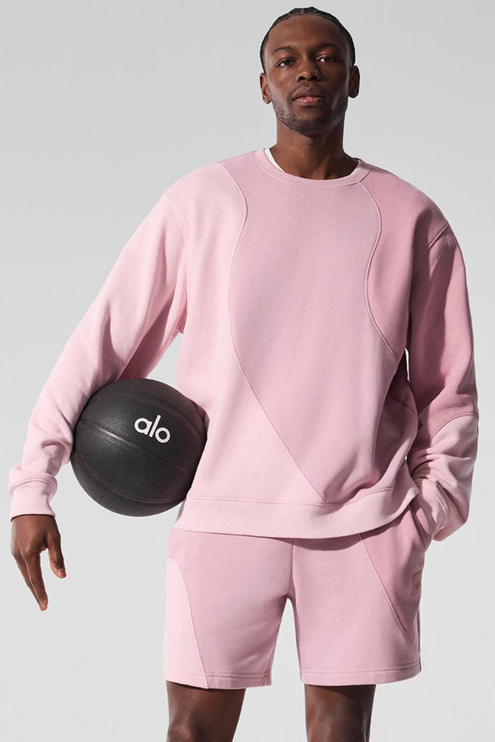 Sunset Pink Tonal Men Alo Yoga Make Waves Crew Neck Pullover | Australia  47831-LWNF