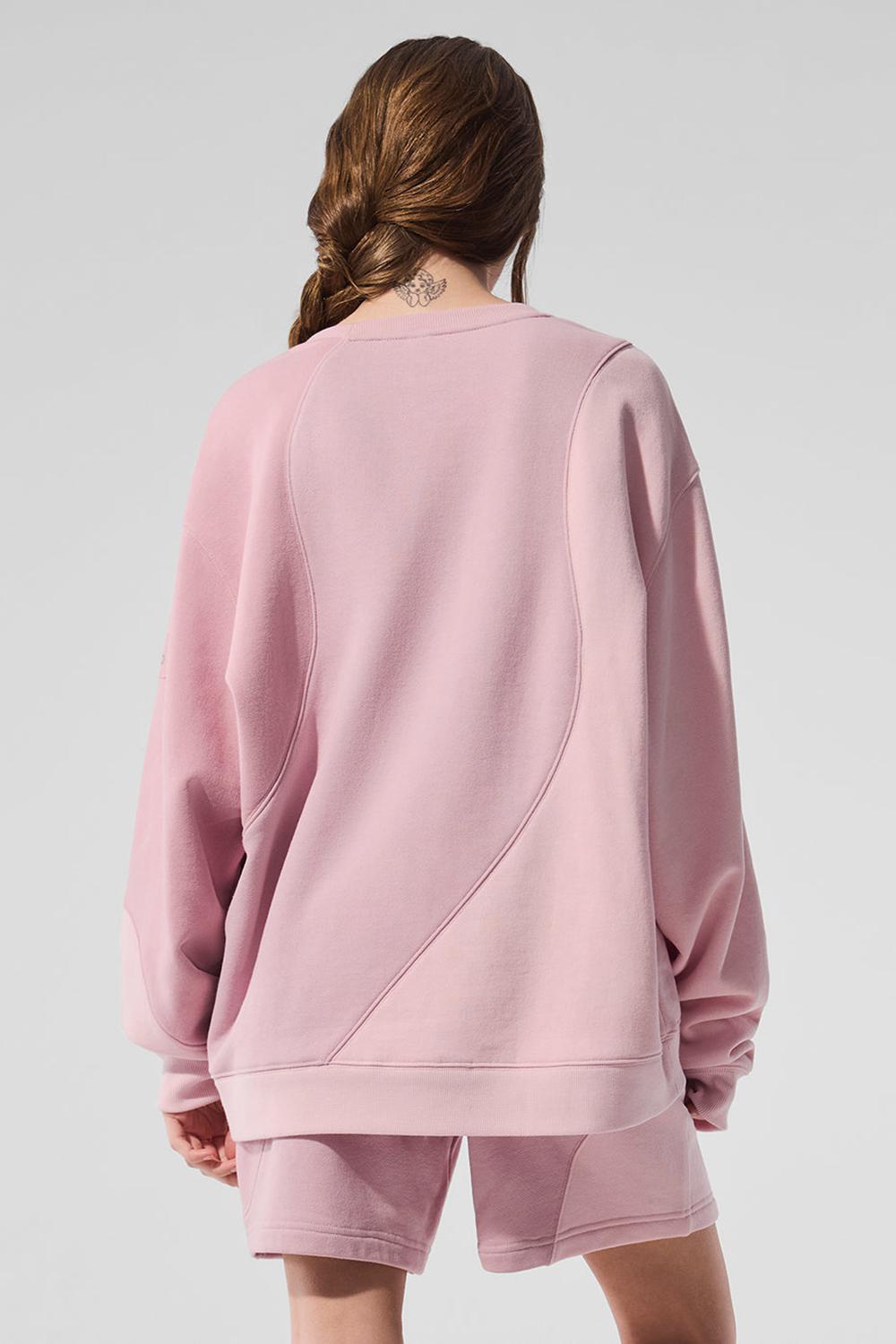 Sunset Pink Tonal Women Alo Yoga Make Waves Crew Neck Pullover | Australia  42518-FQNJ