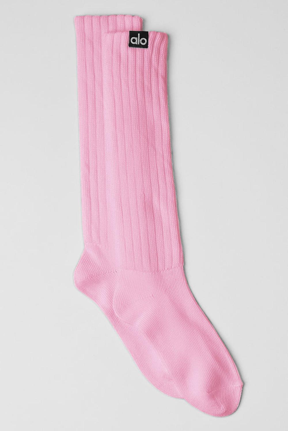 Sweet Pink Women Alo Yoga Unisex Scrunch Sock | Australia  38651-VXFD