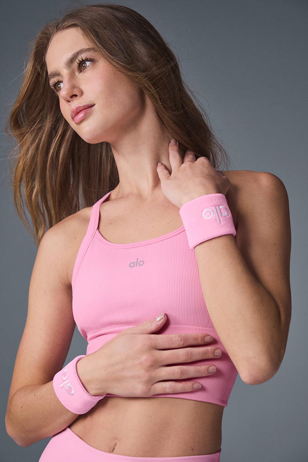 Sweet Pink / White Men Alo Yoga Glow (2-Pack) Wristband | Australia  75361-AUSG