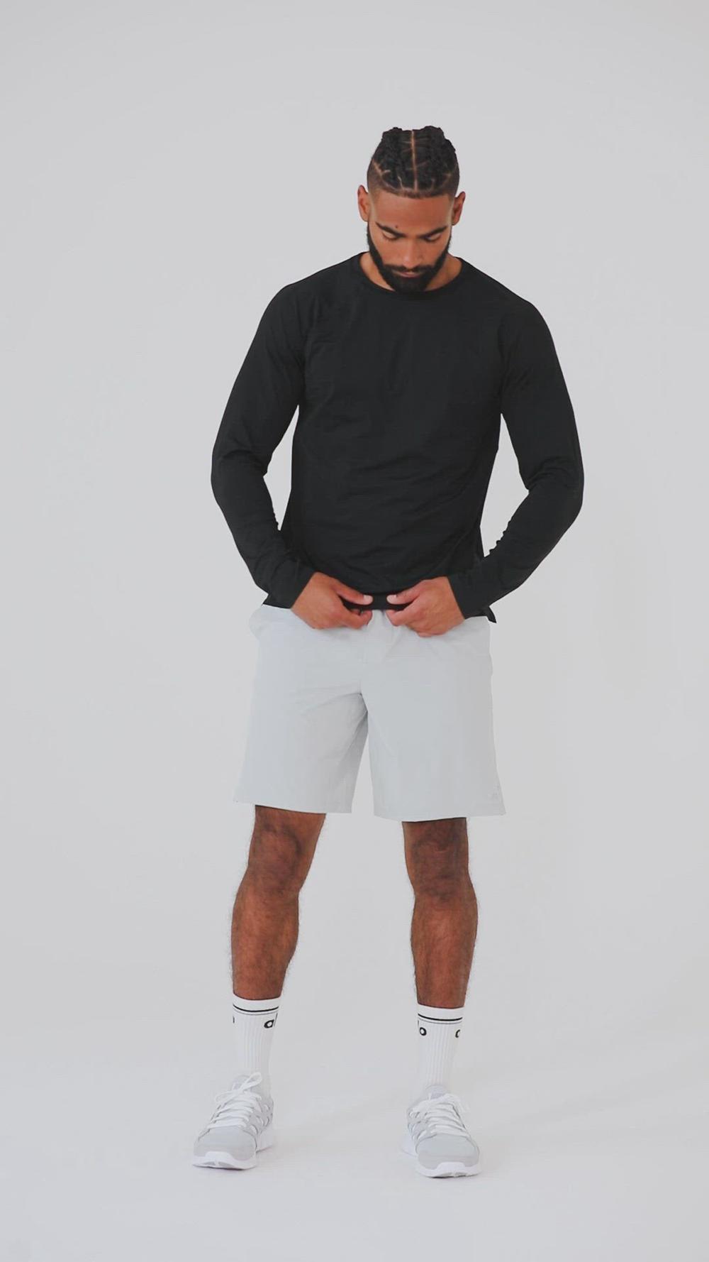 Titanium Men Alo Yoga Idol Long Sleeve Performance Tee | Australia  25381-NKMW