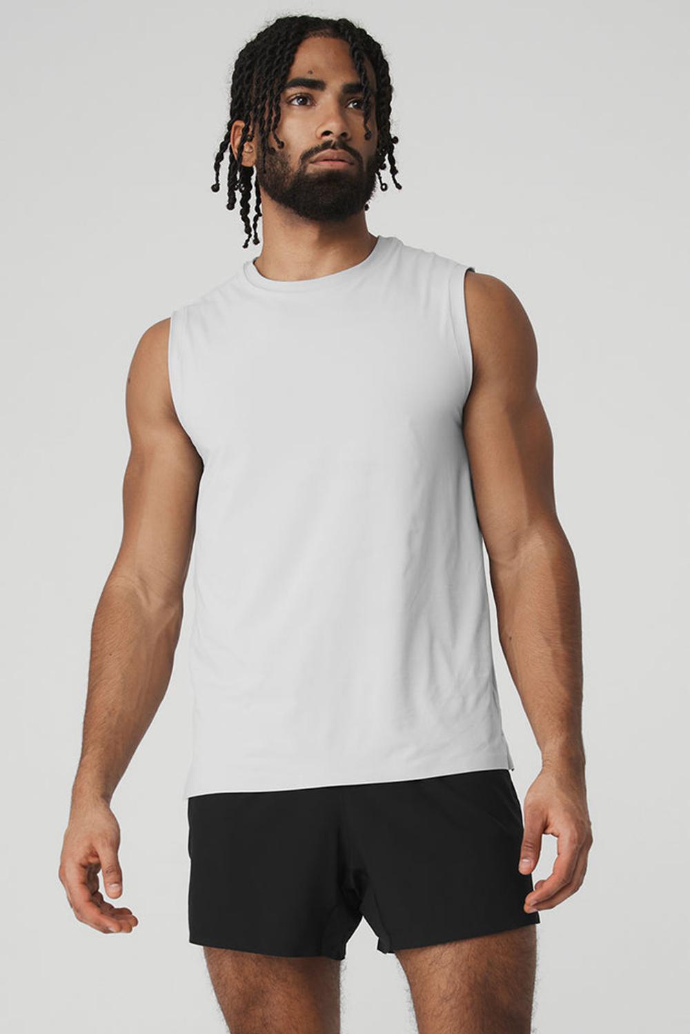 Titanium Men Alo Yoga Idol Performance Tank | Australia  92587-CJVQ
