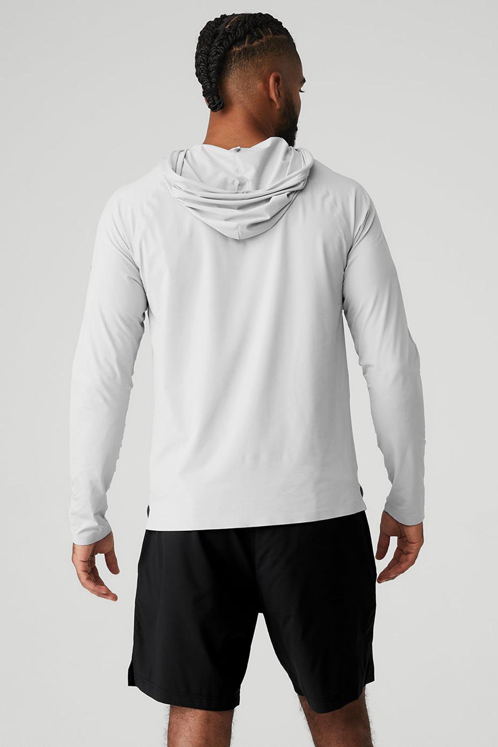 Titanium Men Alo Yoga Idol Runner Hoodie | Australia  71508-CFAV