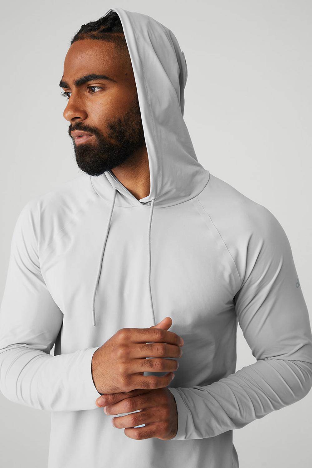 Titanium Men Alo Yoga Idol Runner Hoodie | Australia  71508-CFAV