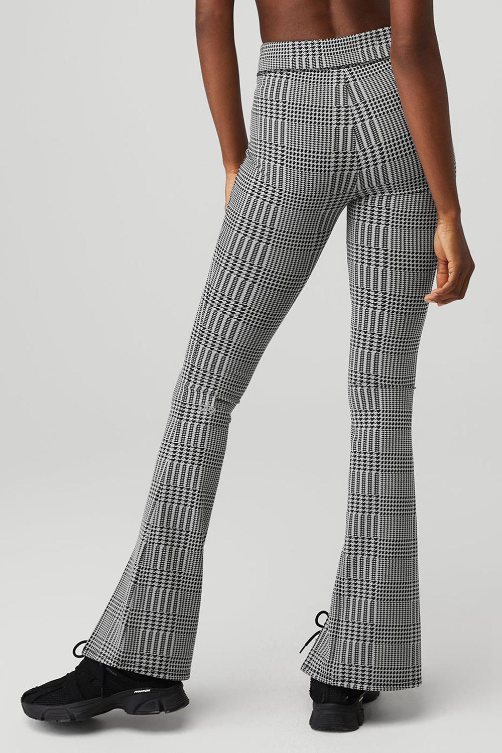 Titanium / Black Women Alo Yoga Jacquard High-Waist Glenplaid Flutter Legging | Australia  84210-DYPQ
