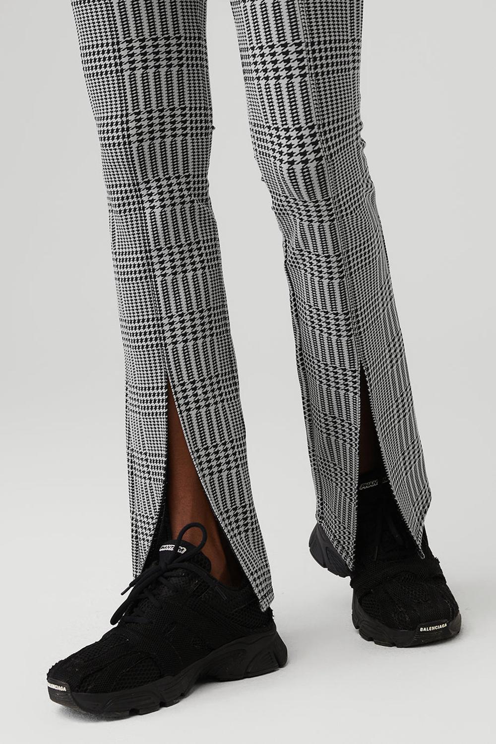 Titanium / Black Women Alo Yoga Jacquard High-Waist Glenplaid Flutter Legging | Australia  84210-DYPQ