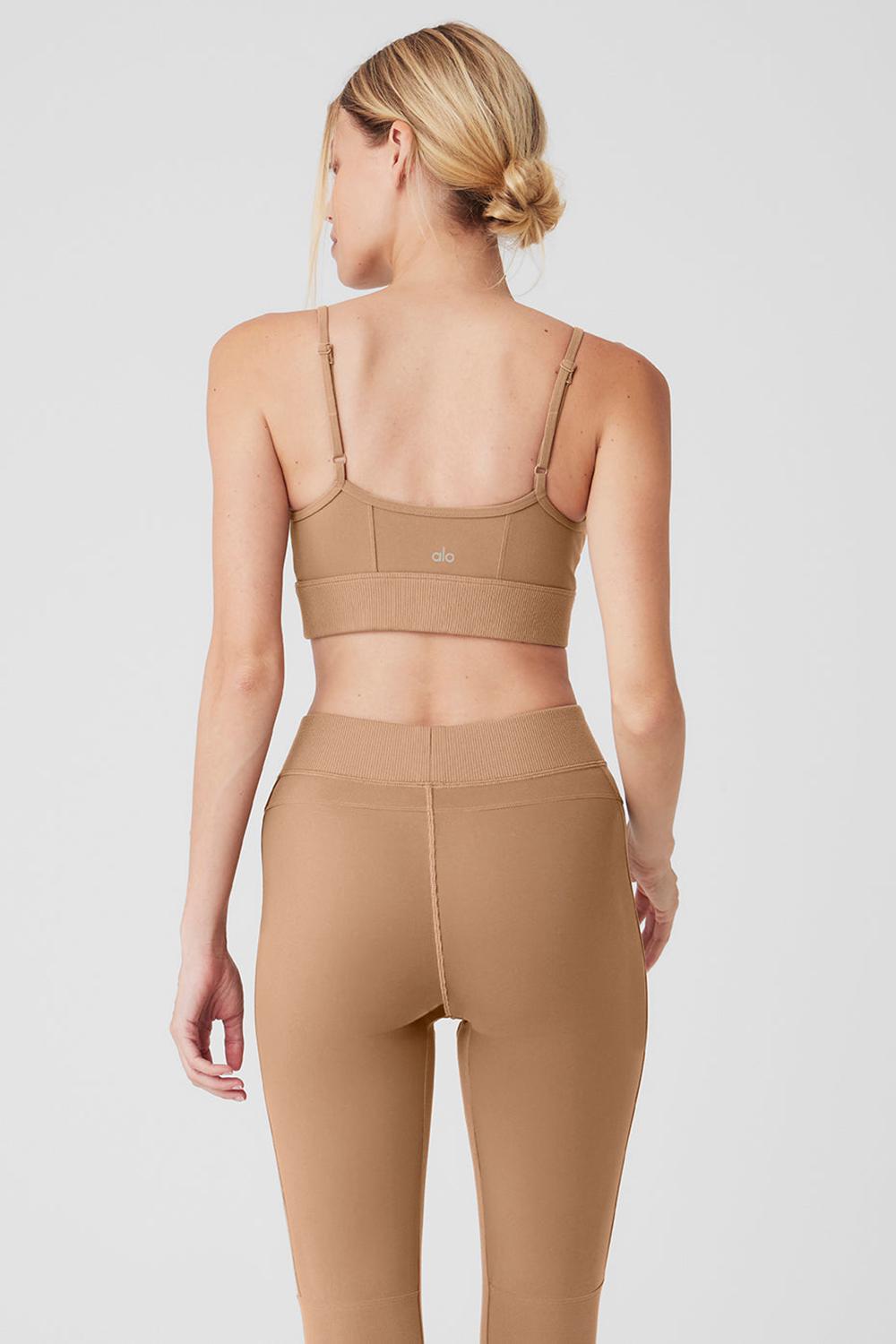 Toasted Almond Women Alo Yoga Alosoft Head Start Bra | Australia  01893-JRMF