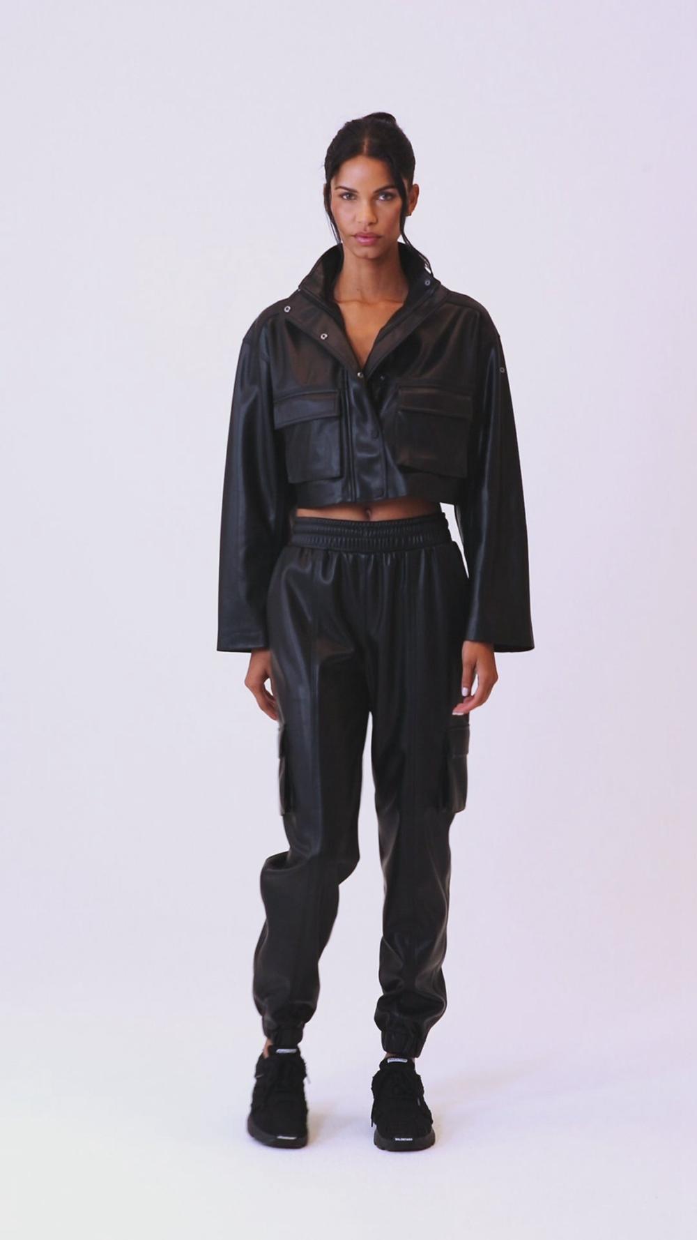 Toasted Almond Women Alo Yoga Faux Leather Power Hour Jacket | Australia  28437-KTWM