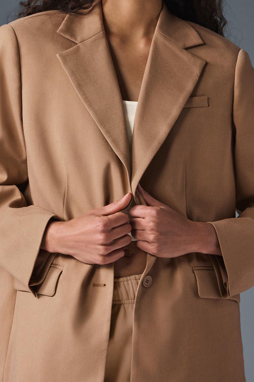 Toasted Almond Women Alo Yoga First-Class Blazer | Australia  35189-WGJQ
