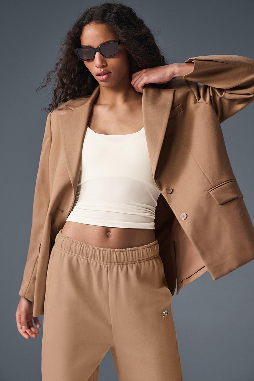 Toasted Almond Women Alo Yoga First-Class Blazer | Australia  35189-WGJQ