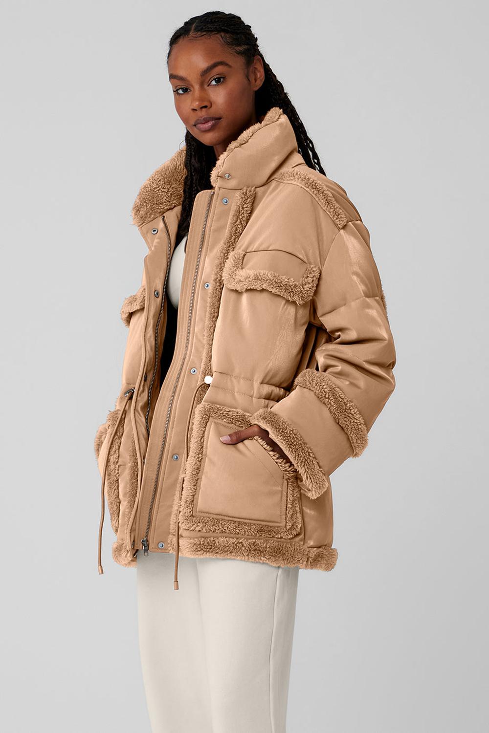 Toasted Almond Women Alo Yoga Ice Breaker Jacket | Australia  24580-WLIZ