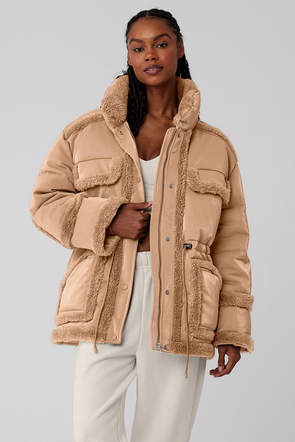 Toasted Almond Women Alo Yoga Ice Breaker Jacket | Australia  24580-WLIZ