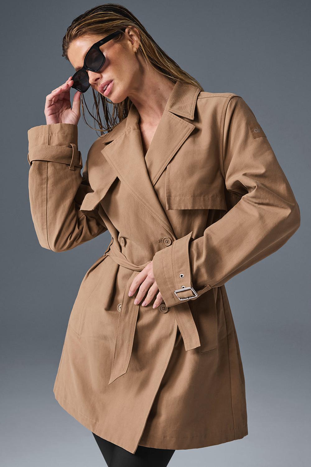 Toasted Almond Women Alo Yoga Prime Trench Coat | Australia  46720-RLDY
