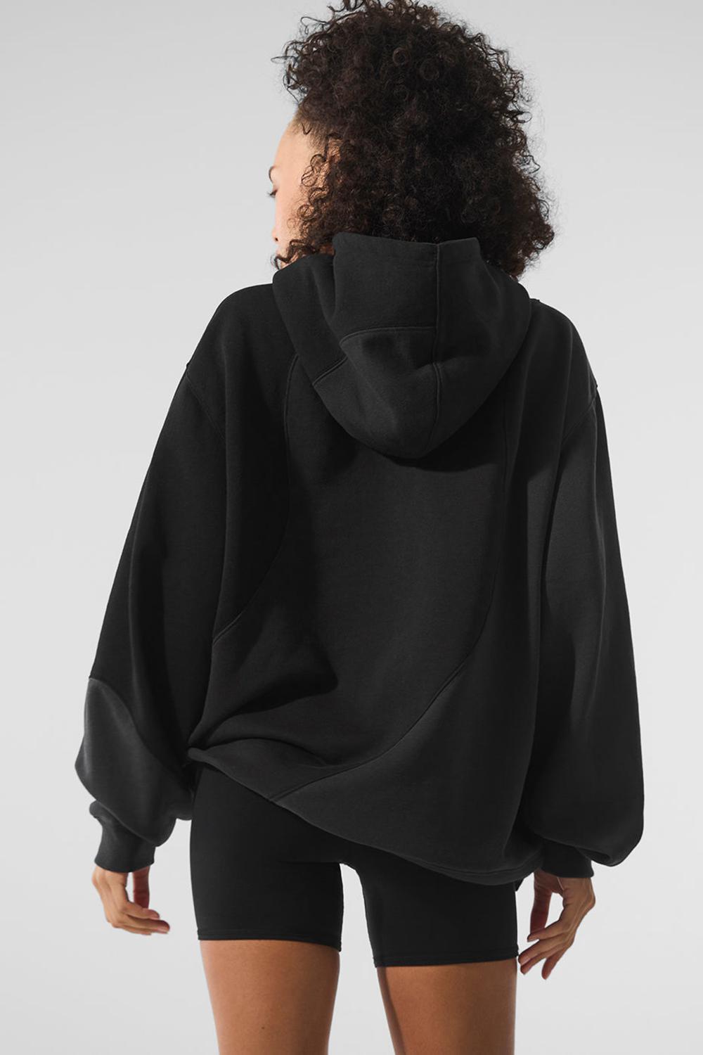 Vintage Black Tonal Women Alo Yoga Make Waves Hoodie | Australia  41539-NOYZ