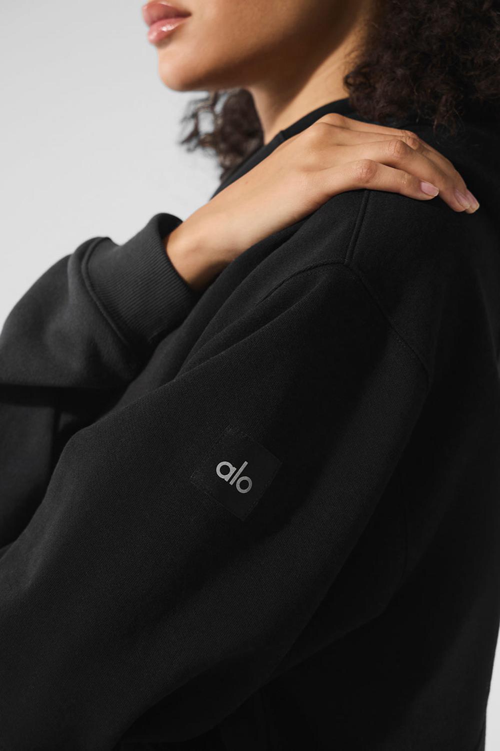 Vintage Black Tonal Women Alo Yoga Make Waves Hoodie | Australia  41539-NOYZ