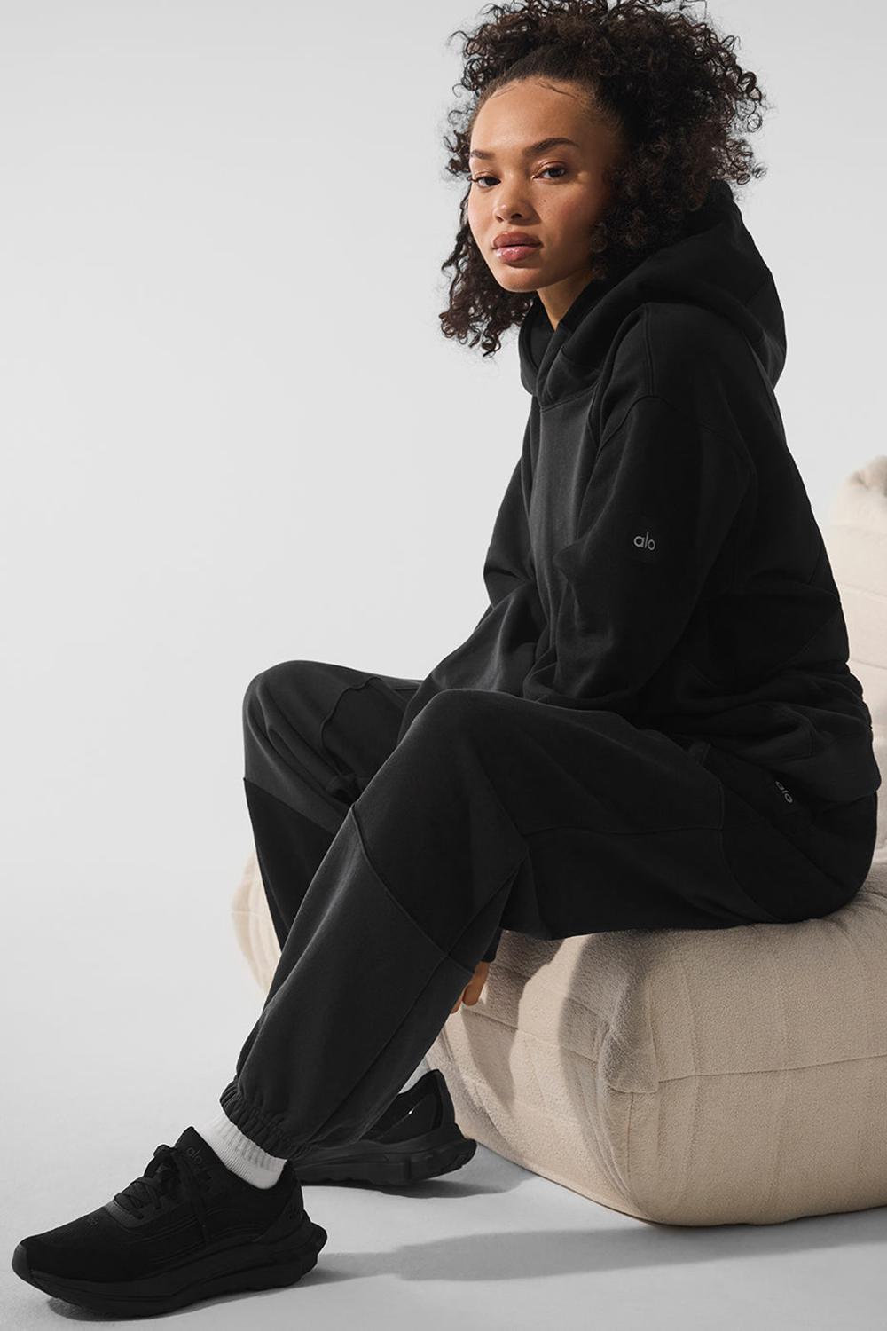 Vintage Black Tonal Women Alo Yoga Make Waves Hoodie | Australia  41539-NOYZ