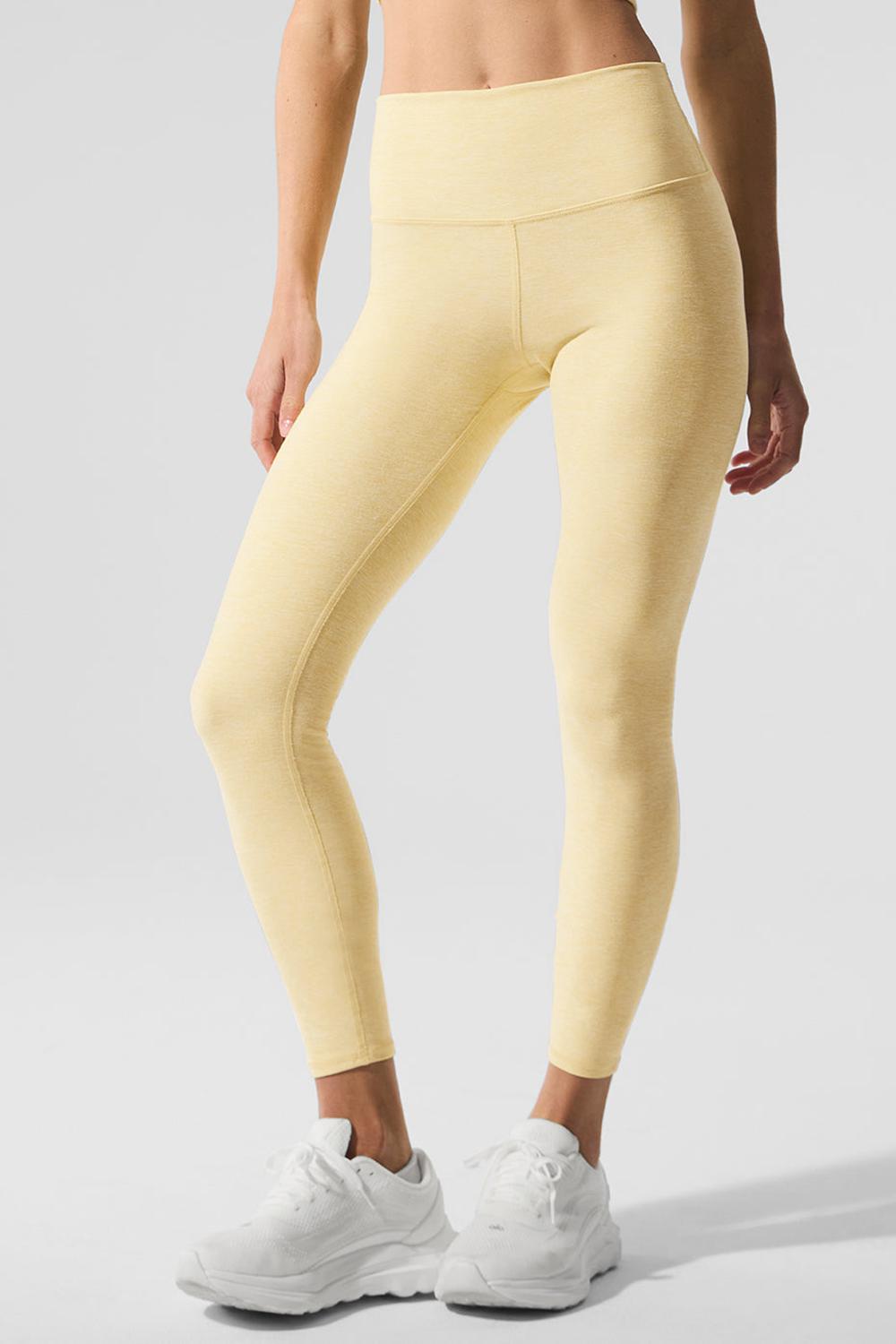 Warm Butter Heather Women Alo Yoga Alosoft High-Waist 7/8 Highlight Legging | Australia  82350-KSMX