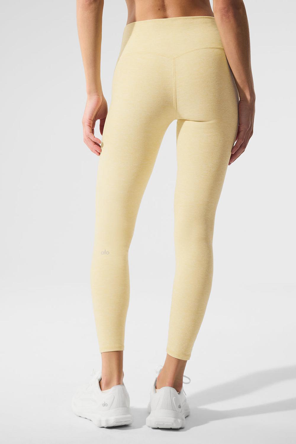 Warm Butter Heather Women Alo Yoga Alosoft High-Waist 7/8 Highlight Legging | Australia  82350-KSMX