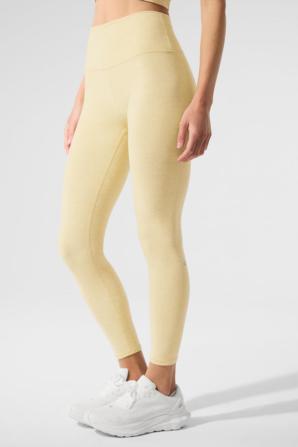 Warm Butter Heather Women Alo Yoga Alosoft High-Waist 7/8 Highlight Legging | Australia  82350-KSMX