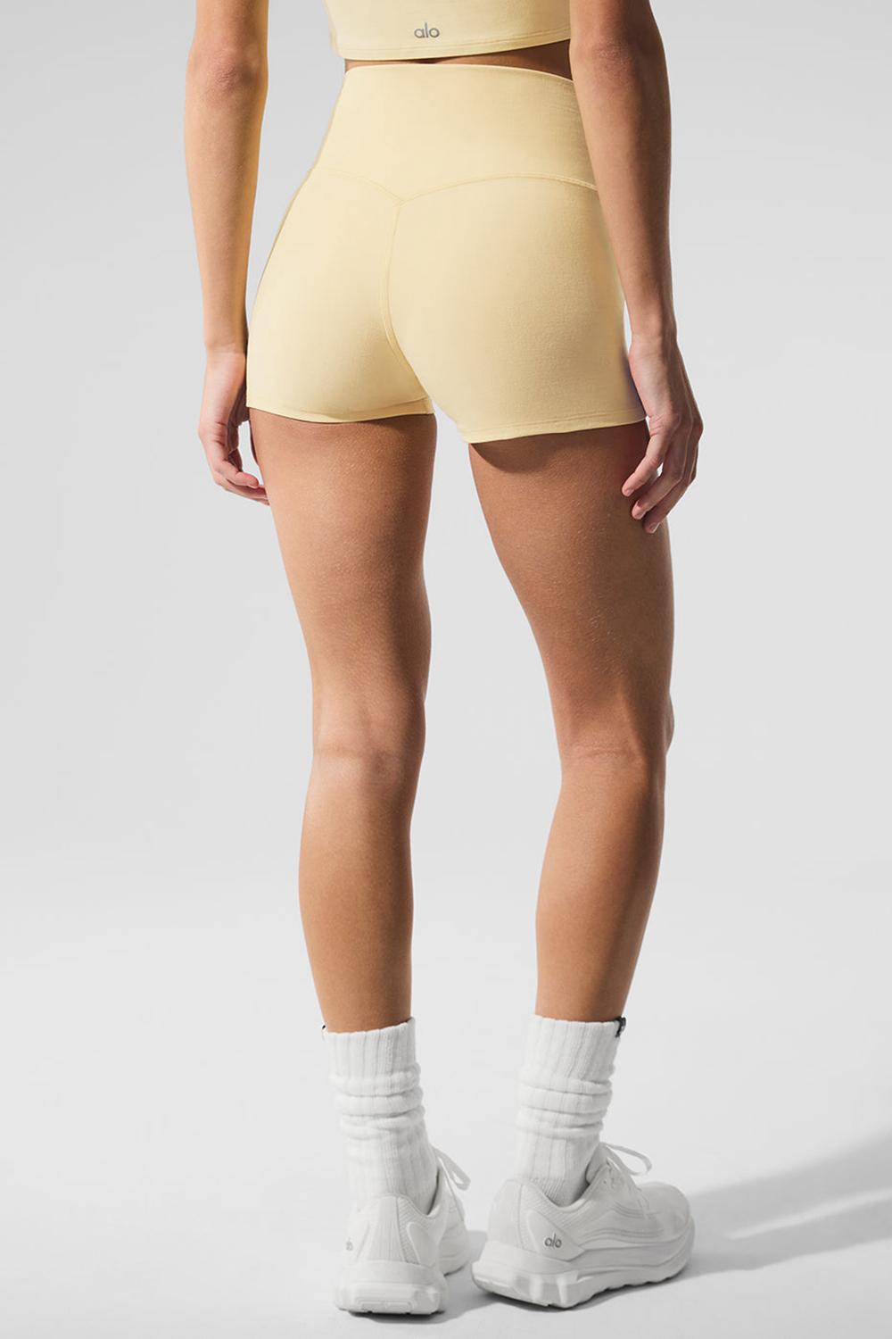 Warm Butter Heather Women Alo Yoga Alosoft High-Waist Carefree Short | Australia  25891-CENF