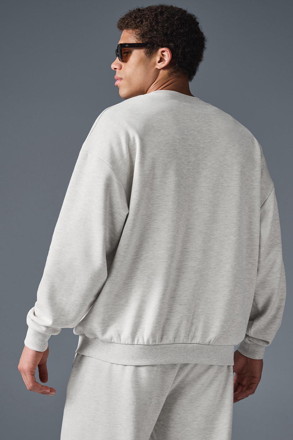 White Heather Men Alo Yoga Accolade Crew Neck Pullover | Australia  29130-IVSQ