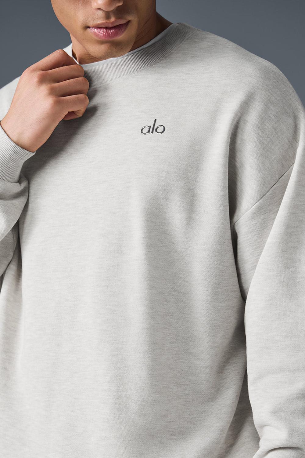 White Heather Men Alo Yoga Accolade Crew Neck Pullover | Australia  29130-IVSQ