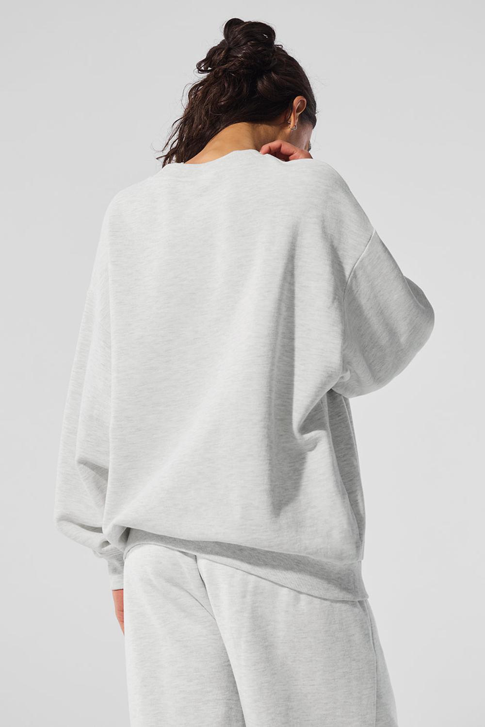 White Heather Women Alo Yoga Accolade Crew Neck Pullover | Australia  61928-EJGO