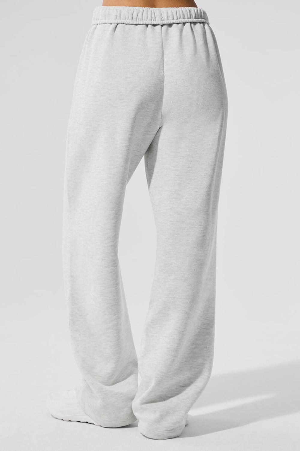 White Heather Women Alo Yoga Accolade Straight Leg Sweatpant | Australia  36427-YKNM