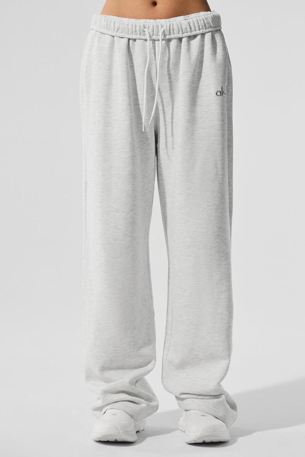 White Heather Women Alo Yoga Accolade Straight Leg Sweatpant | Australia  36427-YKNM