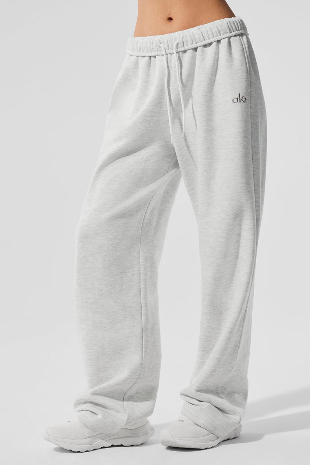 White Heather Women Alo Yoga Accolade Straight Leg Sweatpant | Australia  36427-YKNM
