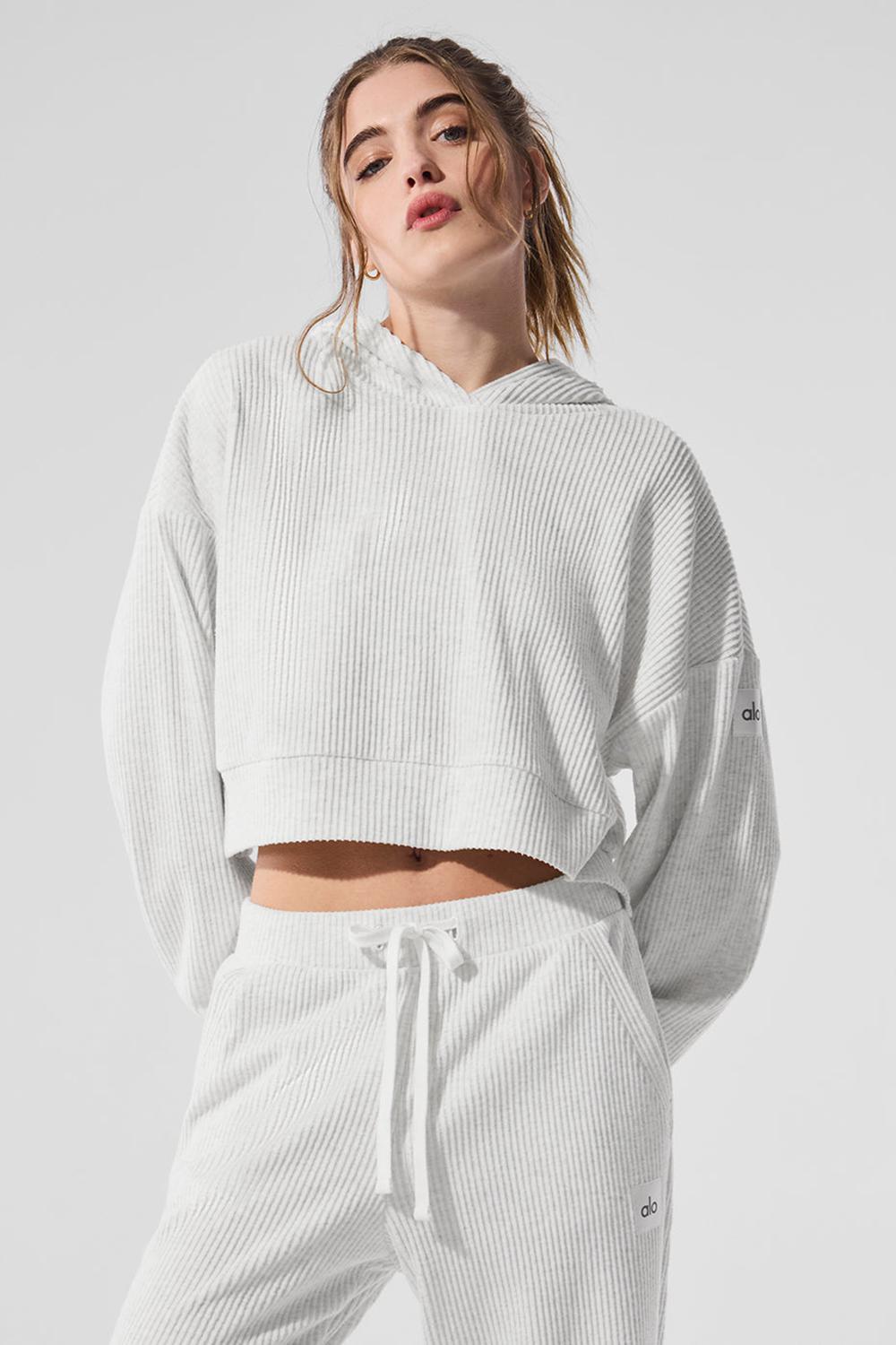 White Heather Women Alo Yoga Muse Hoodie | Australia  61902-ZNAE
