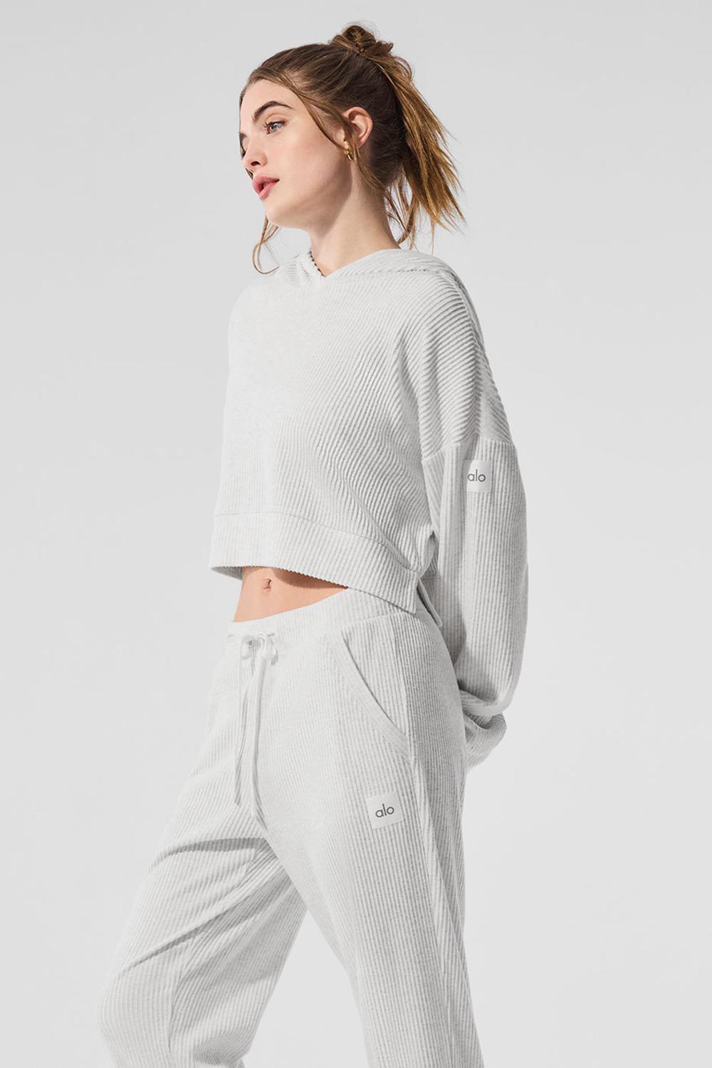 White Heather Women Alo Yoga Muse Hoodie | Australia  61902-ZNAE