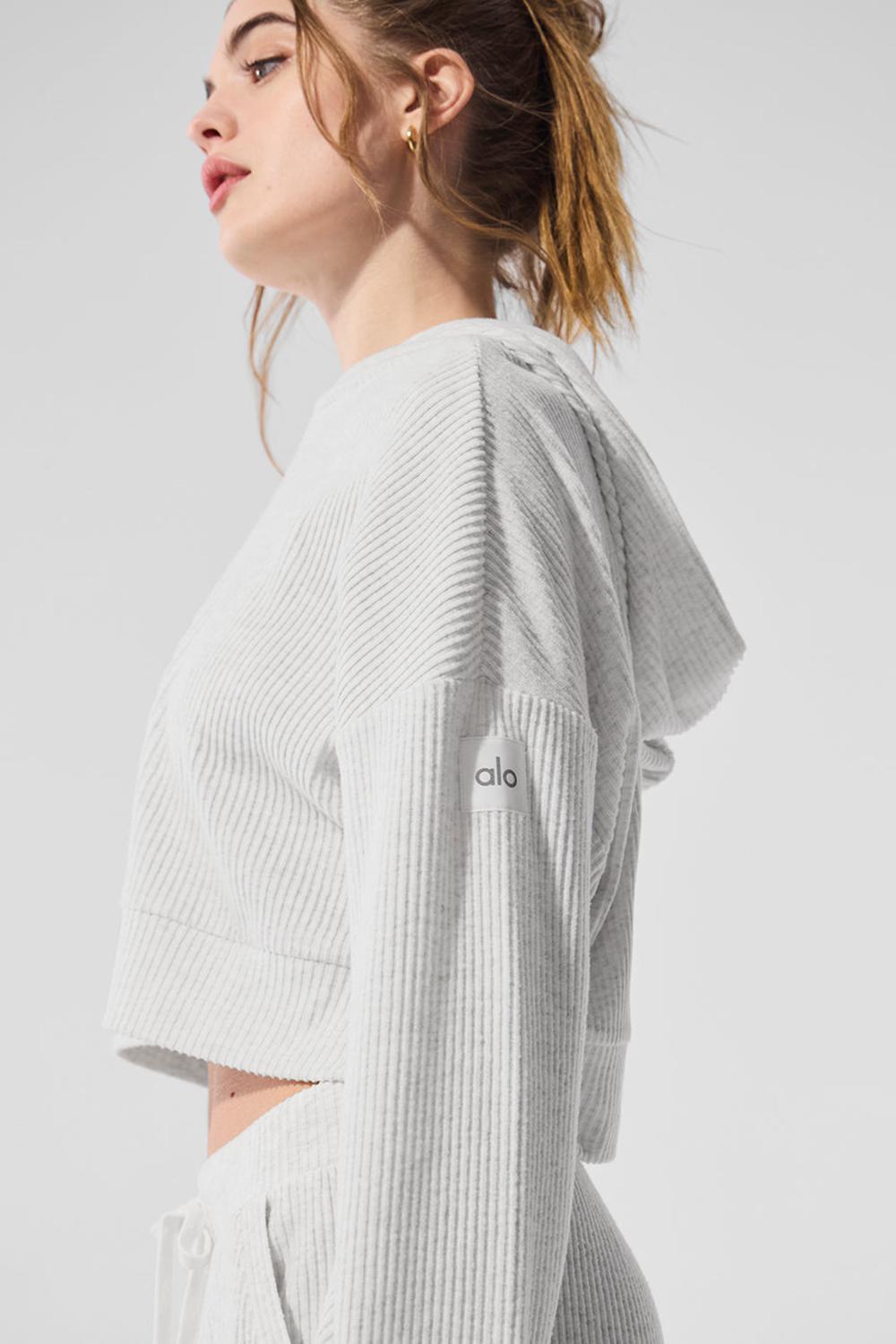 White Heather Women Alo Yoga Muse Hoodie | Australia  61902-ZNAE