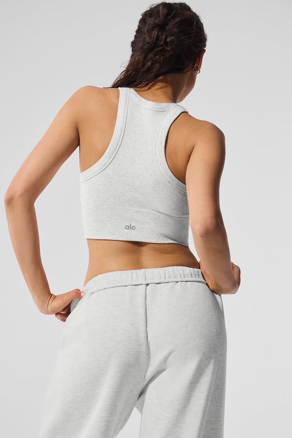 White Heather Women Alo Yoga Seamless Delight High Neck Bra | Australia  85106-BJZW