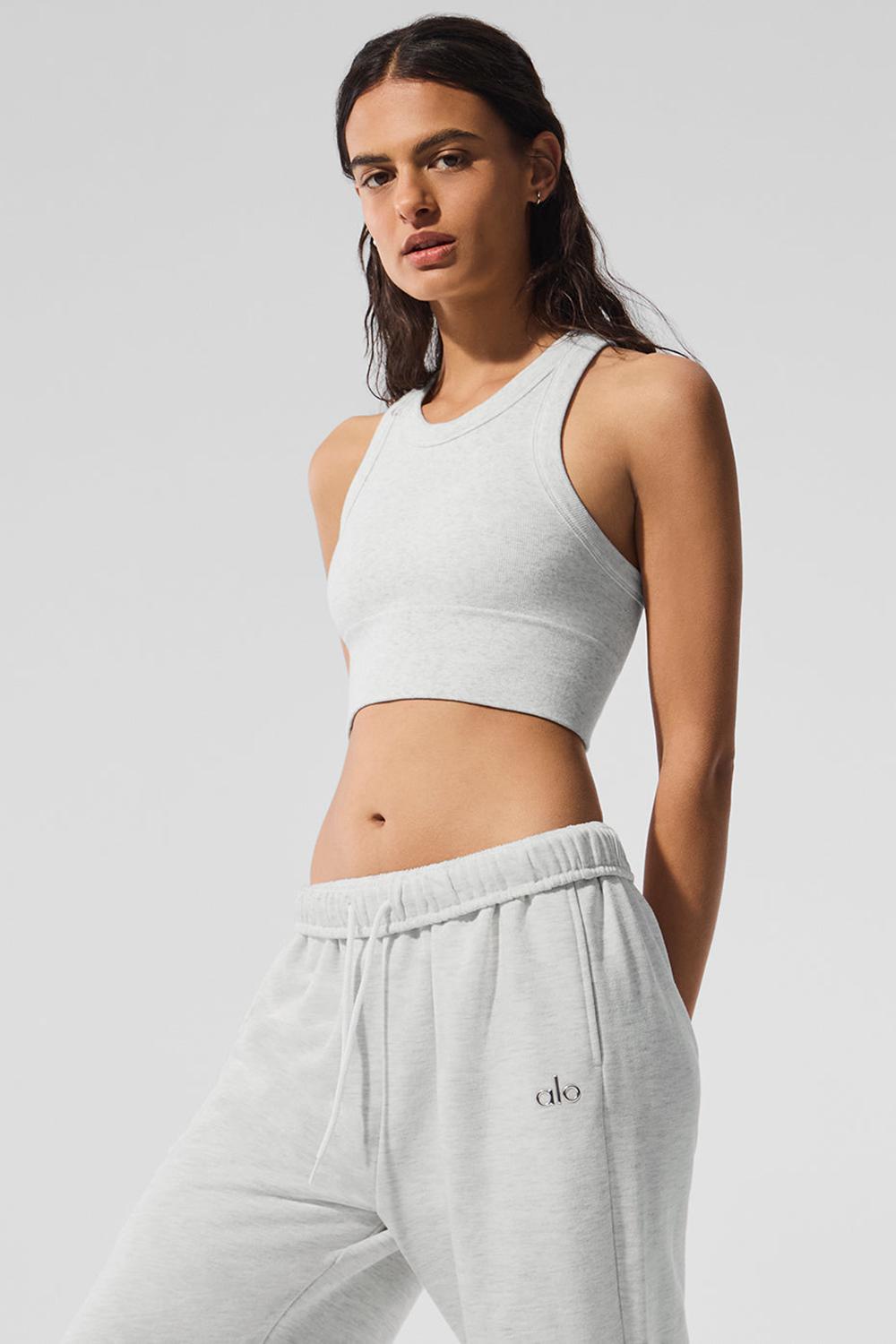 White Heather Women Alo Yoga Seamless Delight High Neck Bra | Australia  85106-BJZW