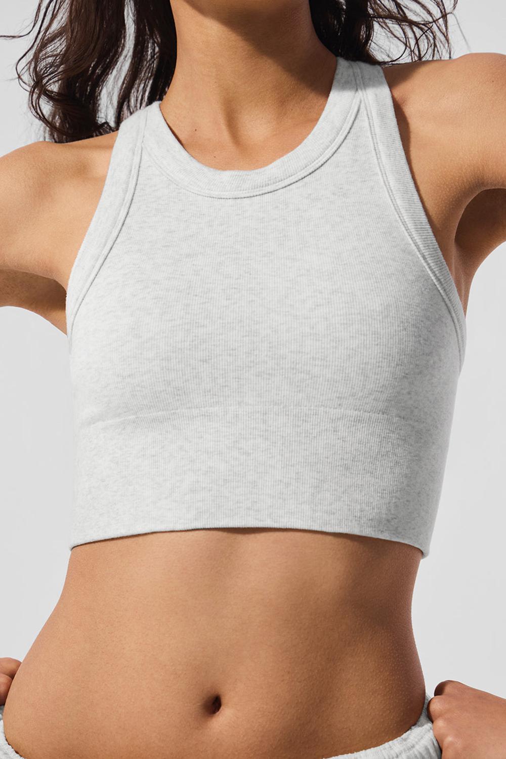 White Heather Women Alo Yoga Seamless Delight High Neck Bra | Australia  85106-BJZW