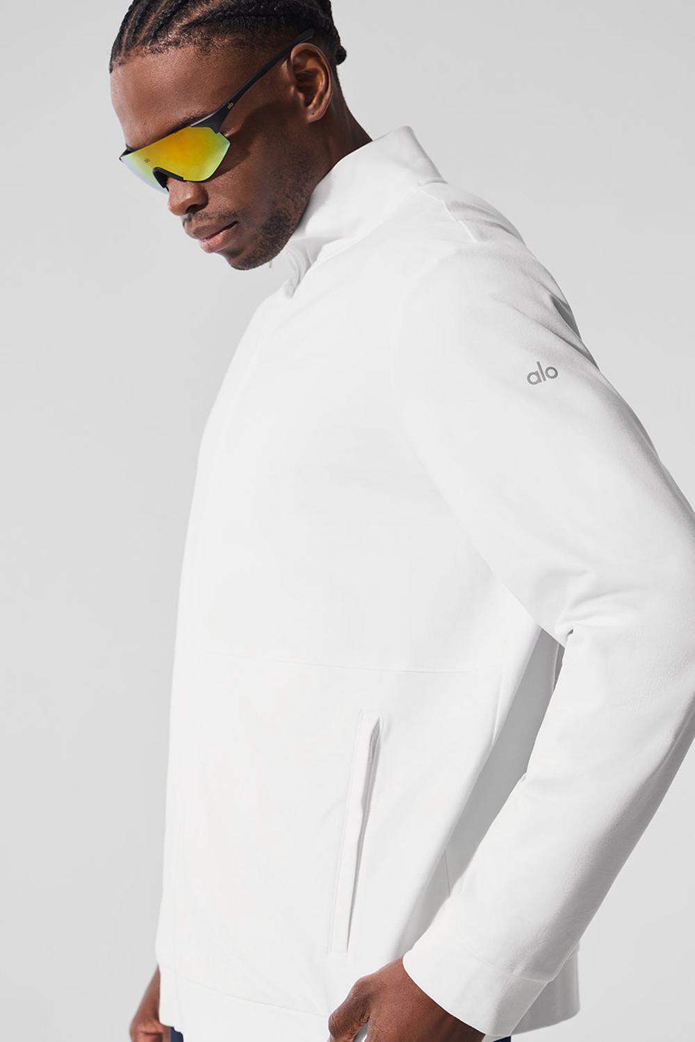 White Men Alo Yoga Conquer Max Mock Neck Full Zip Jacket | Australia  16527-BXLY
