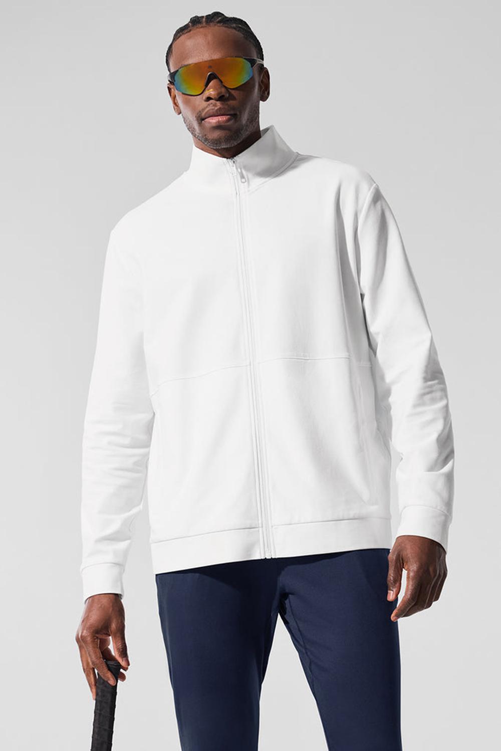 White Men Alo Yoga Conquer Max Mock Neck Full Zip Jacket | Australia  16527-BXLY