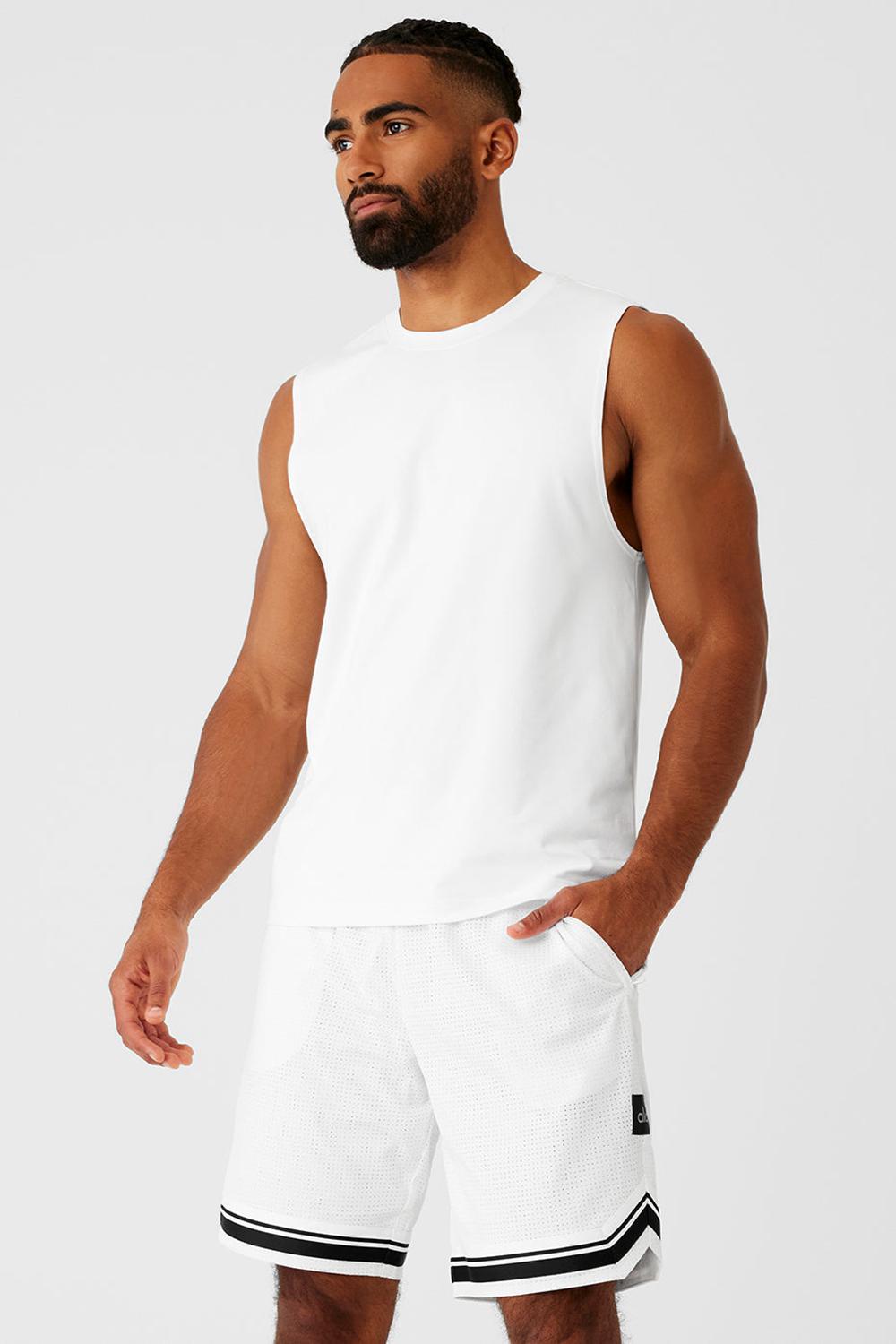 White Men Alo Yoga Conquer Muscle Tank | Australia  57218-SCUA