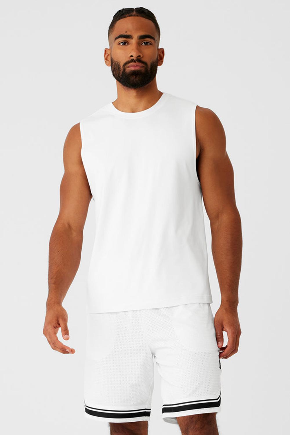 White Men Alo Yoga Conquer Muscle Tank | Australia  57218-SCUA