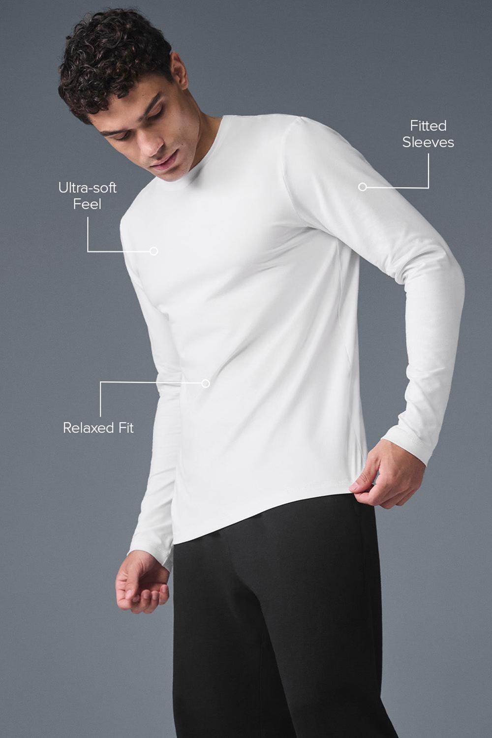 White Men Alo Yoga Conquer Reform Crewneck Long Sleeve | Australia  91423-WKZQ